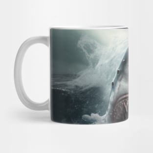 Big bad shark with open mouth in the water Mug